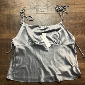 NWT TopShop Blue Silky Tank Size 8